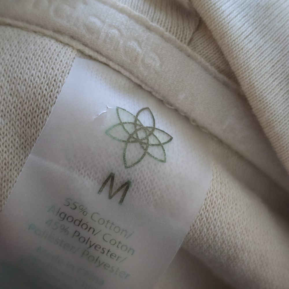 Harmony & Balance Cream Oversized Hoodie M Minimalist Athleisure Lounge Pullover - Picture 8 of 11